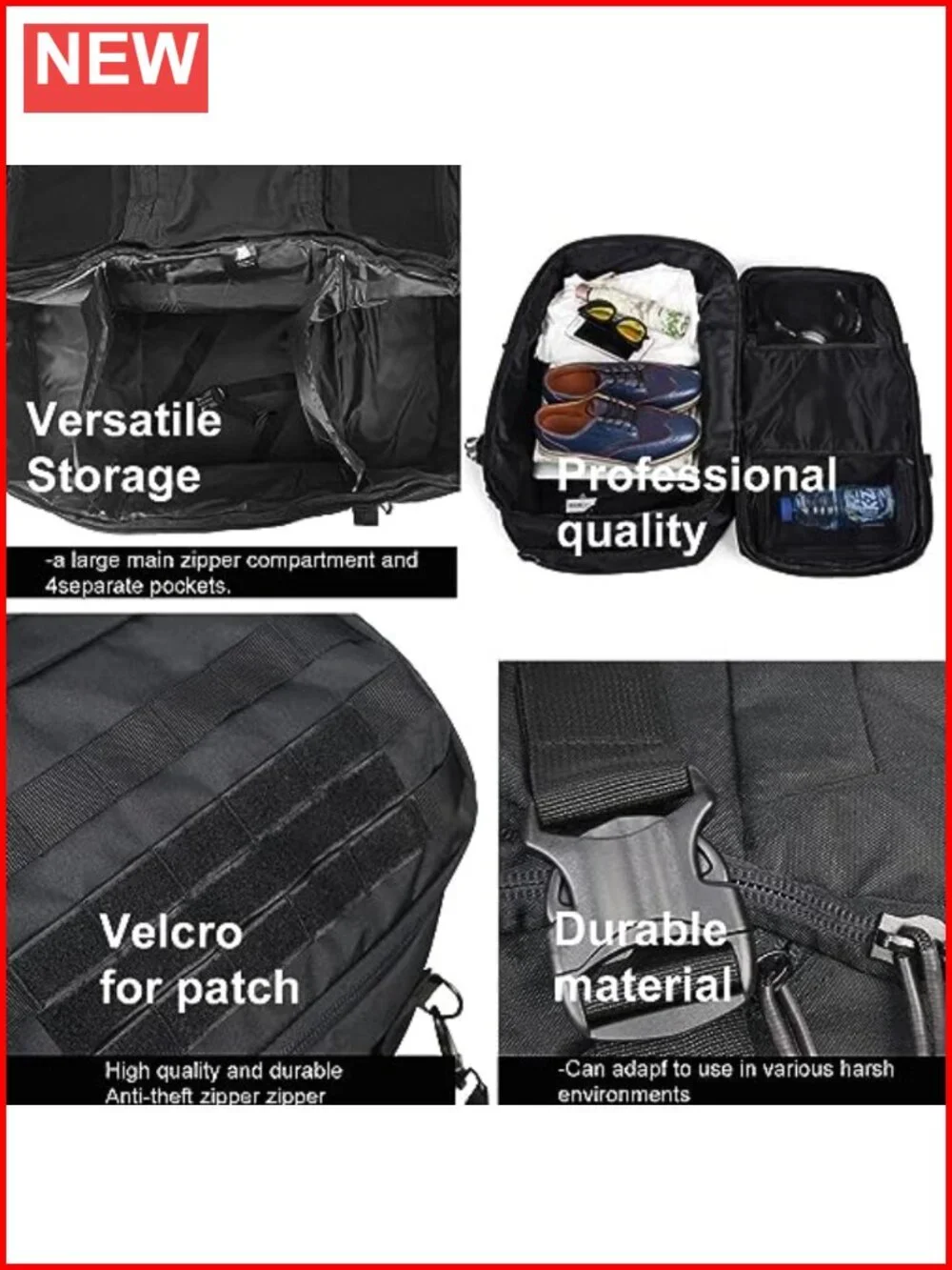 3-in-1 Military Backpack Travel Duffle Gym Bag Weekender Workout